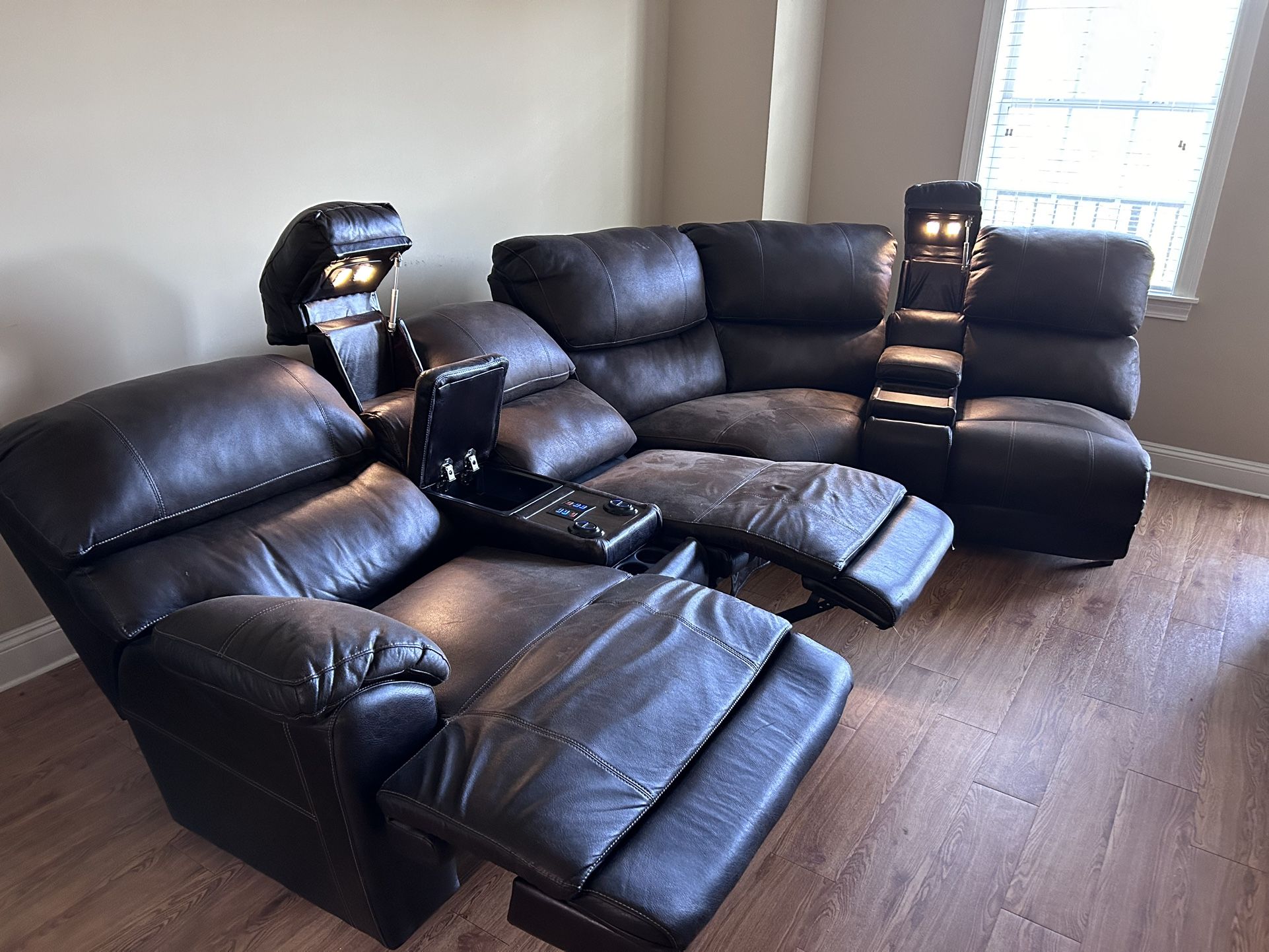 Brown Leather Sectional Sofa