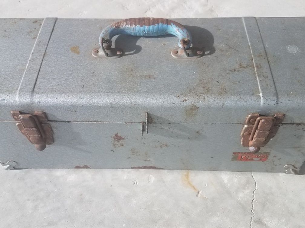 Vintage Union Super Steel Tool Box With Tools