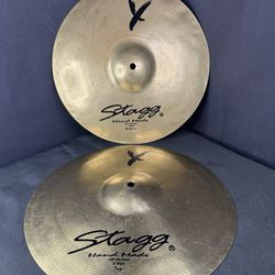 Stagg 14" Hi Hat Cymbals Hand Made Bottom+Top 2 Pieces Y35H