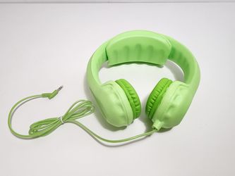 Kidrox Wired Kids Headphones, Volume Limited with Padded Cushions and Removable Size-Adjuster, Safe for Children (Green)
