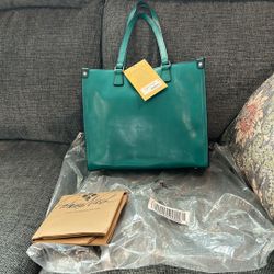 Patricia Nash Distressed Vintage Leather AVA Tote Teal