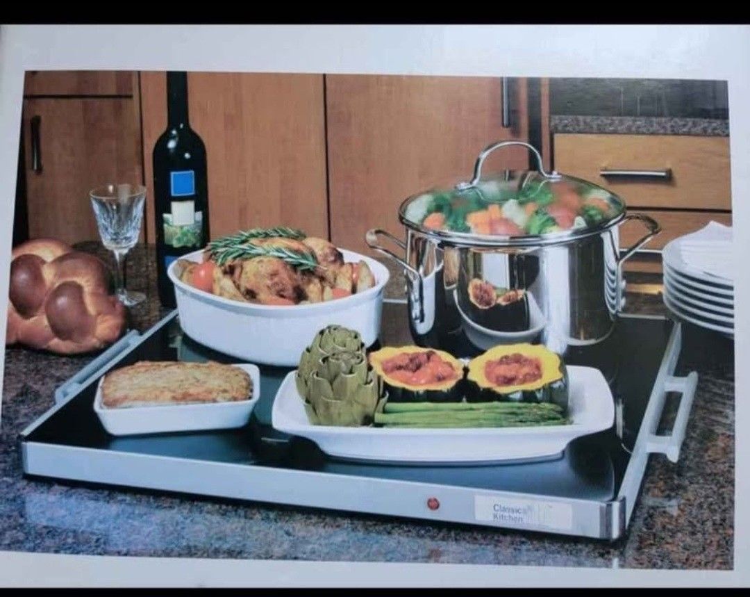 Deluxe Glass Warming Buffet Tray