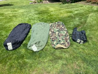 Military Woodland camouflage pattern extreme cold weather sleep system sleeping bag