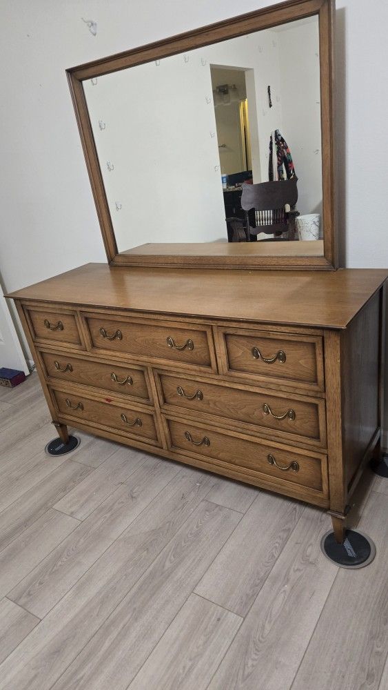 Dresser With Mirror And Highboy