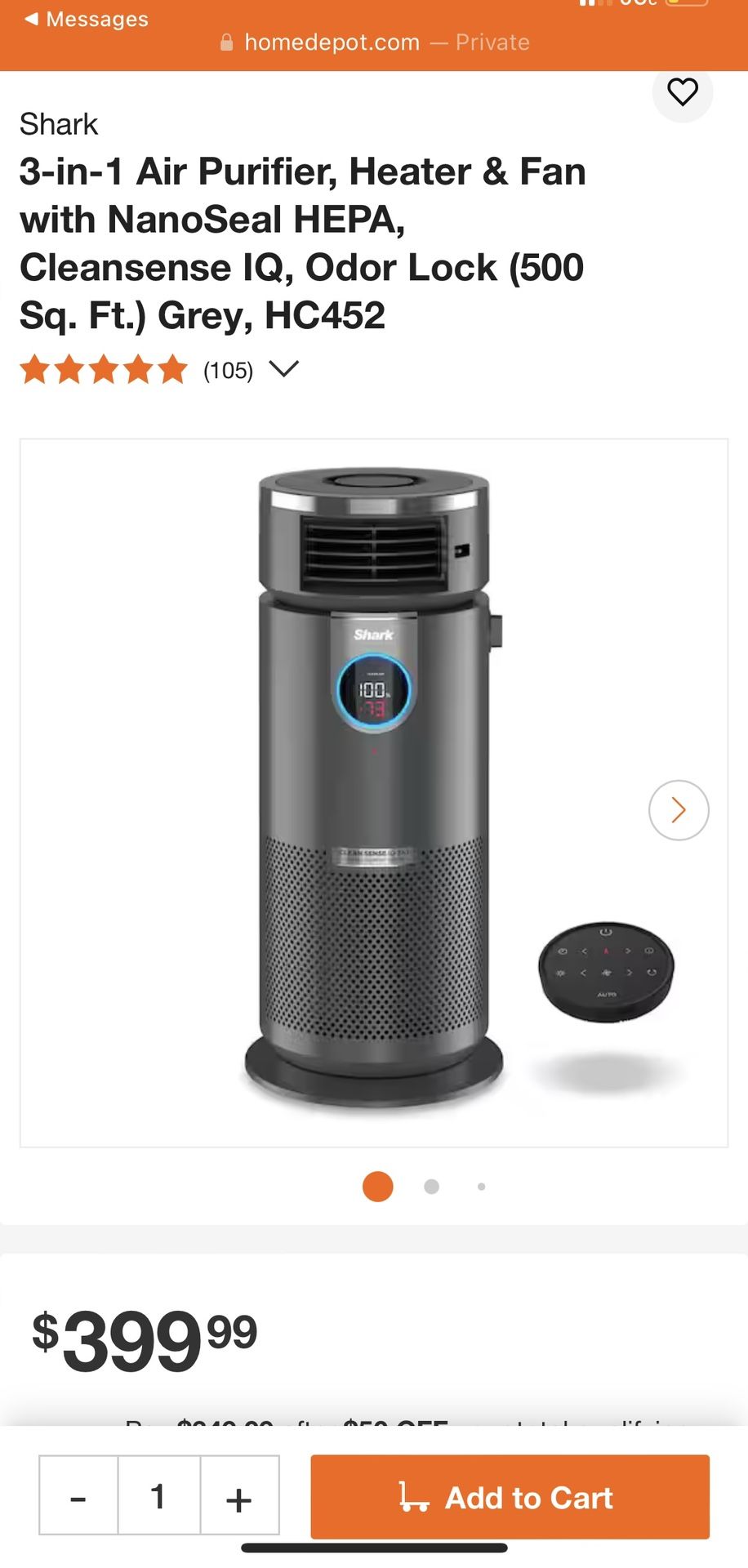 Shark in Air Purifier, Heater Fan