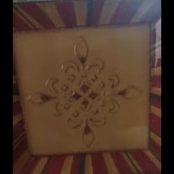 Clay Art Medallion 14" Serve Platter w/Iron Display Stand