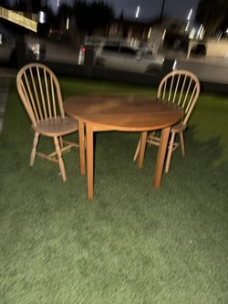 Wooden Table with 2 chairs