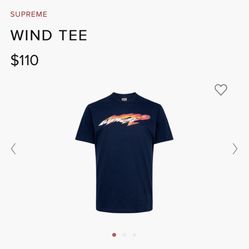 Supreme Wind Tee Size Large 