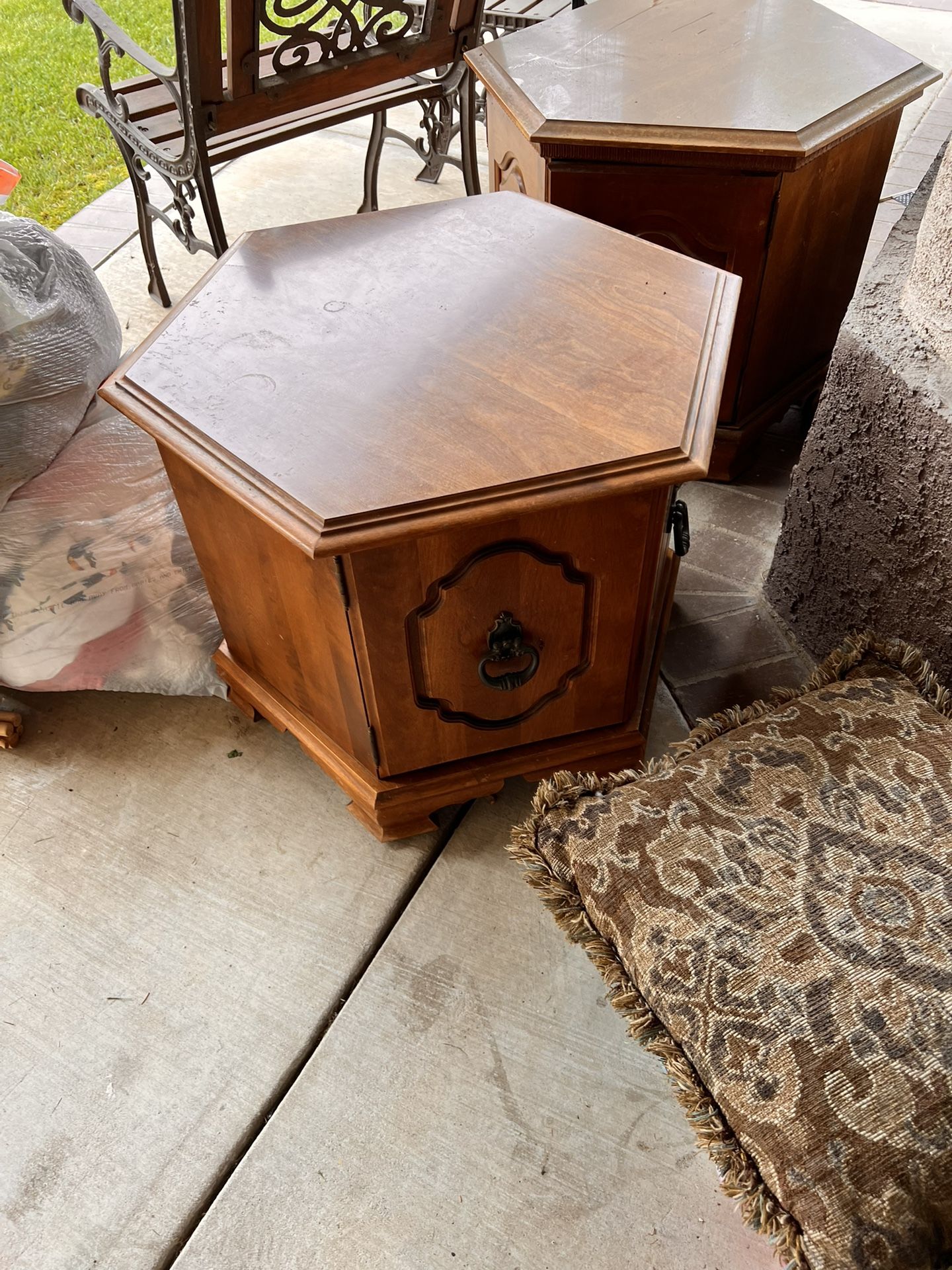 2 Hexagon Tables $80 For Both