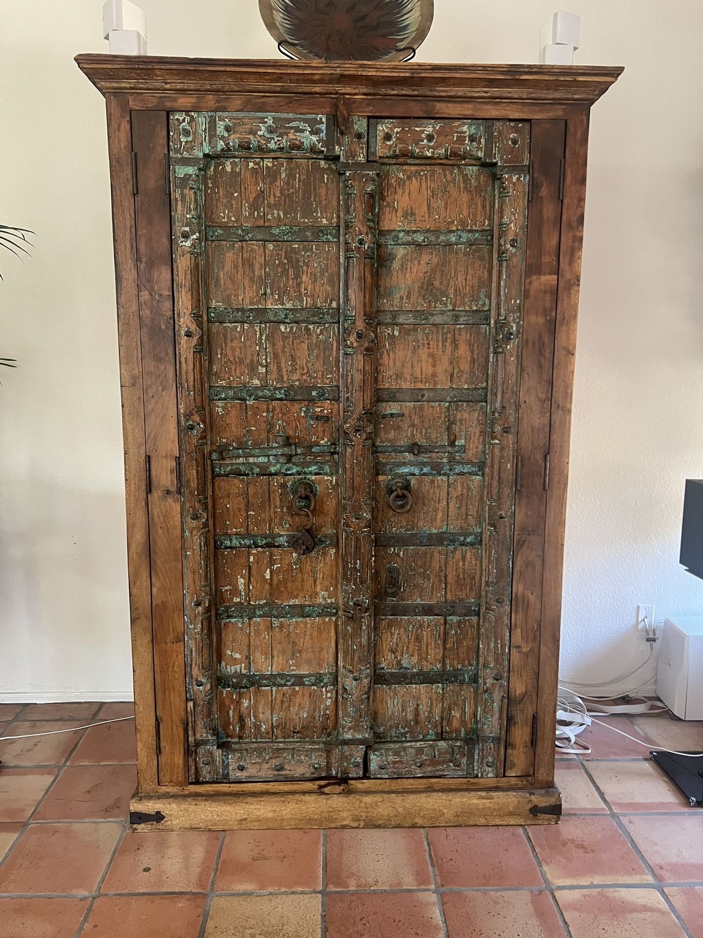 Rustic Antique Wood Armoire