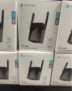 Rock Space Ac1200 Dual Band Wifi Repeater With Access Ethernet Port - Black