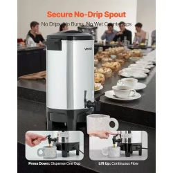 898#Commercial Coffee Urn, 30 Cup 4.5 L Hot Beverage Dispenser with Dripless Faucet, Quick-Brewing Commercial Coffee Maker, Automatic Temperature Cont