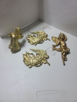 4 Gold Toned Ornaments
