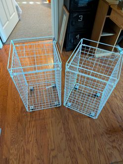 White Wire Storage Baskets – Set of 2
