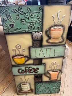 Coffee Latte Metal Wall Art Sign