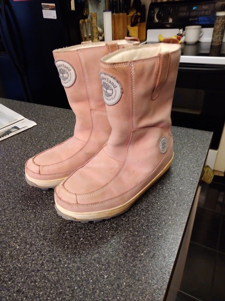 WOMEN'S. 7.5. PINK LEATHER. TIMBERLANDS