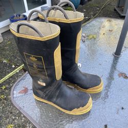  Sorrel Black Diamond Firefighter Steel Toe Rubber Boots