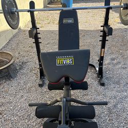 Bench press, leg press, bicep curl machine