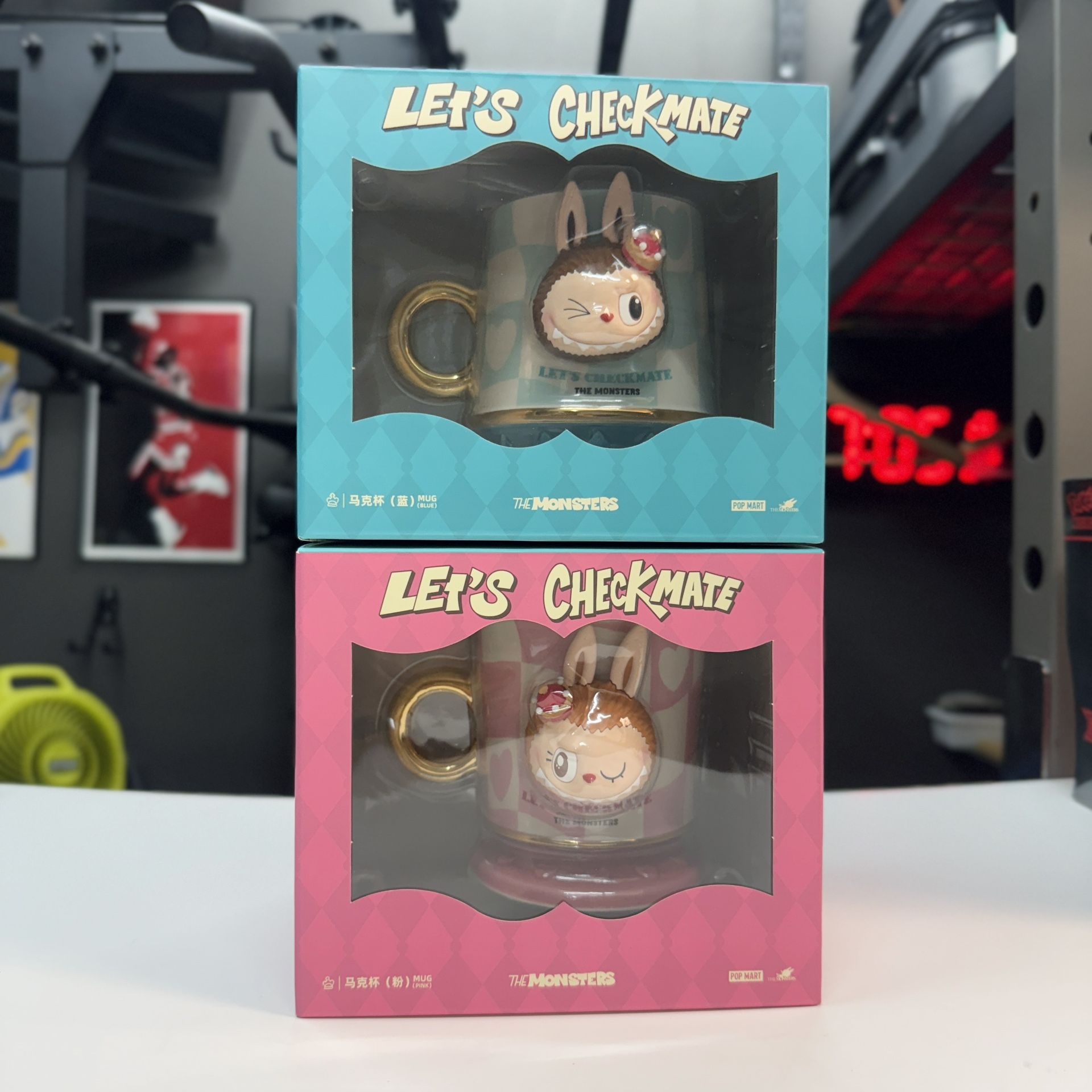 Authentic POP MART - The Monsters Let's Checkmate Labubu Mug Pink AND Blue