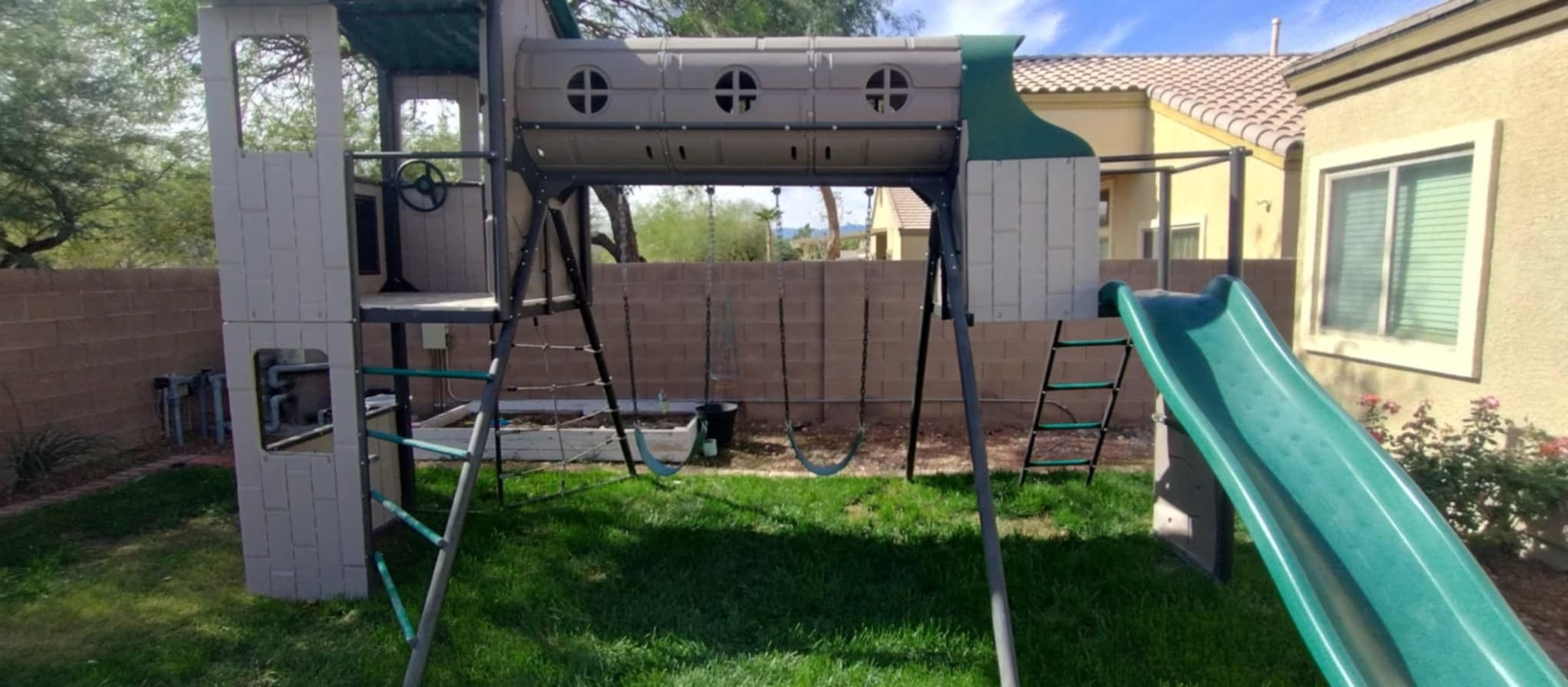 Swing Set With Tunnel