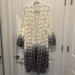 Venus patchwork knitted cardigan women elegant openwork long sleeve XL