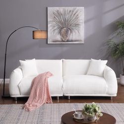 Modular Sectional Sofa Couch Furniture Comfy Lambs Wool Fabric 3 Seat Loveseat Sofa