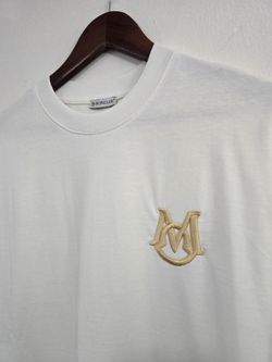 Moncler White T-Shirt with Embroidered Logo