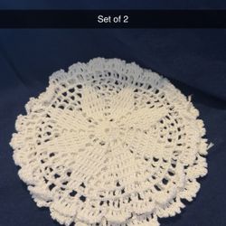 Crochet Doily/ Mantelito Set Of 2