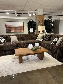 June Promotion luxuriously soft jumbo corduroy 2 Pc Sectional sofa w/Large Chaise