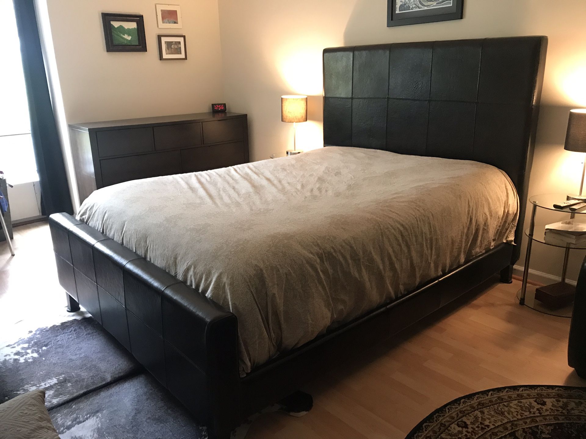 Bedroom set: Queen Bed Frame and Large Dresser