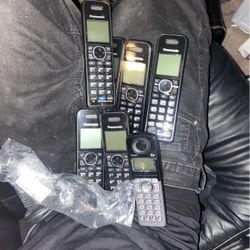6 vintage Panasonic phones 