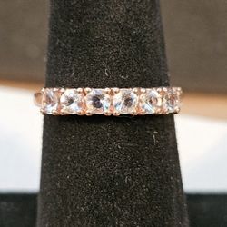 Genuine Morganite Band Ring 