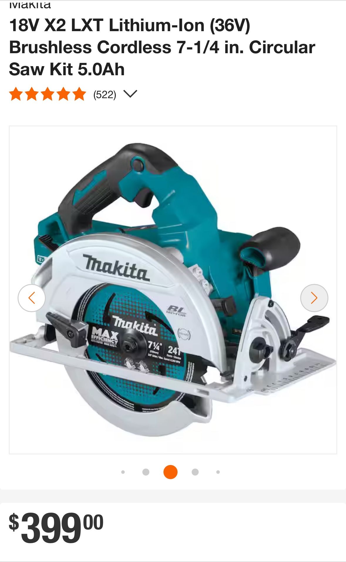 🔥 Makita XSH06PT 36V (18V X2) Brushless 7-1/4" Circular Saw Kit – Brand New!