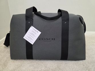Coach Fragrance Large Weekend Duffle Bag Gray Black Travel Bag New With Tags