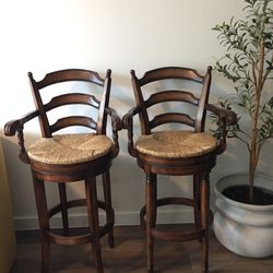 Artistica Swivel Wicker Bar Stools Pair$100