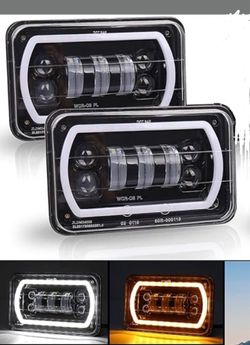 2-Pack 4x6 LED Truck Headlights Ford Kenworth Peterbilt Semi Truck