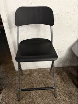 FRANKLIN Bar stool with backrest, foldable, counter height black