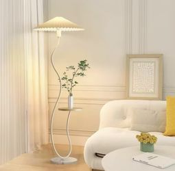 Modern pleated Floor lamp with side table and LED bulb BRAND NEW
