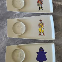 McDonalds Happy Meal Children's Serving Trays Vintage 1970s Plastic Simon Ronald Captain Crooks Grimace 
