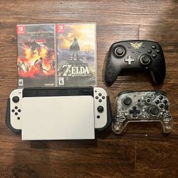 Nintendo Switch OLED w/ Controllers And Games