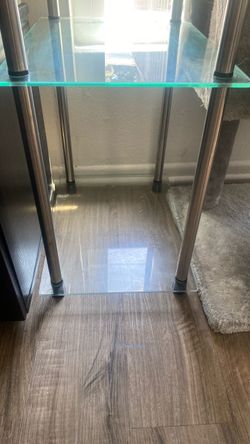 Glass Shelf Unit with Chrome Legs
