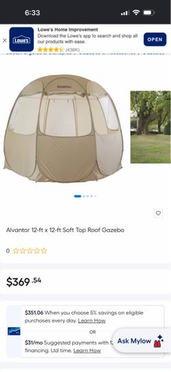 Alvantor 12-ft x 12-ft Soft Top Roof Gazebo