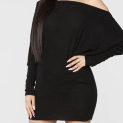 Fashion Nova Sexy Off The Shoulder Ultra Mini Dress/Tunic Size M - Good Preloved Condition 