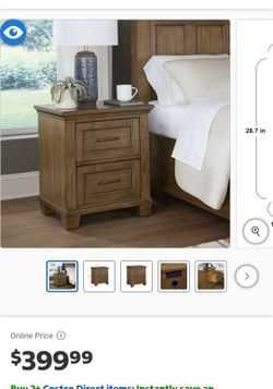 Brand New 2-Drawer Wood Nightstand – Brown Finish – 24" Wide