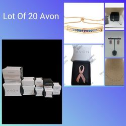 New Lot Of 19 Avon Jewelry Earrings Necklaces Bracelets Breast Cancer Pins 
