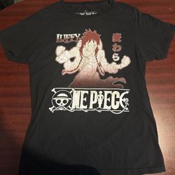 One Piece Luffy Manga Anime Graphic T Shirt Black Mens Size S