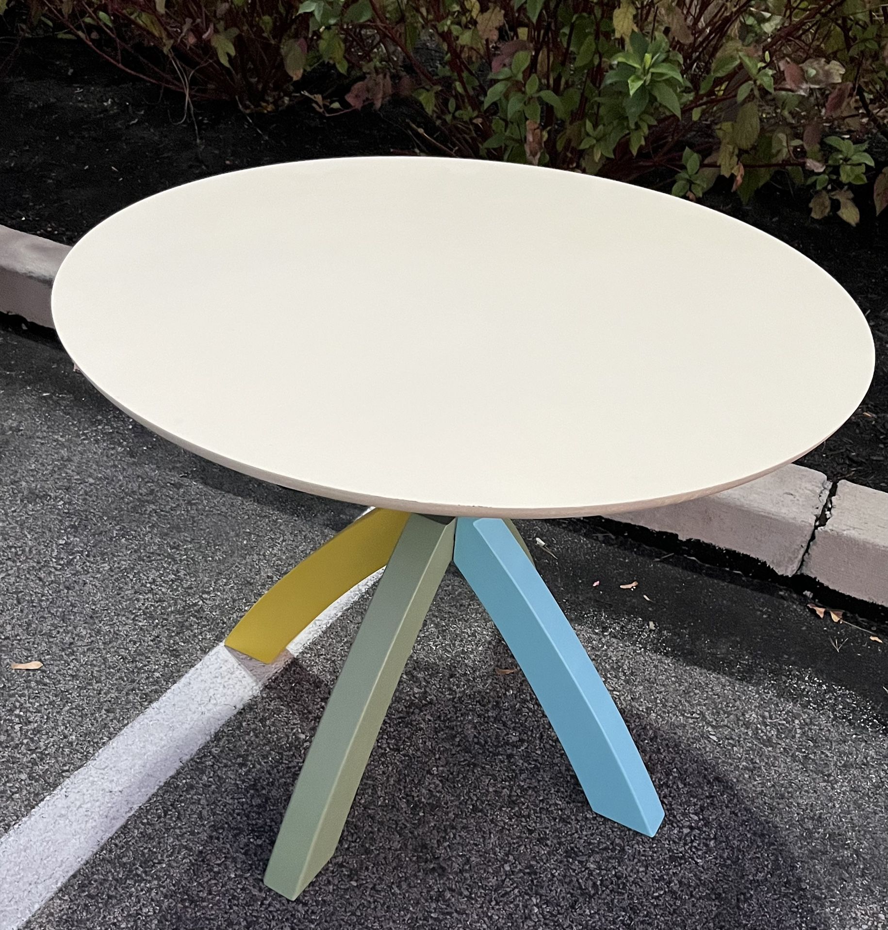 Custom Hand-Painted Mid Century Dining Table