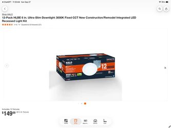 🔥 HALO 6” SLIM CANLESS LED DOWNLIGHTS – 12 PACK ✨ NEW IN BOX / NUEVAS EN CAJA 💰 RETAIL: $165 + TAX 🔥 HERE ONLY: $120 💥 SAVE $45! 📍 Hesperia, CA