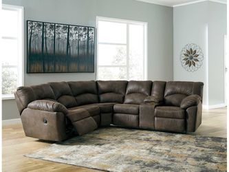 Tambo Faux Leather 2pc Manual Reclining Sectional (Online Special Price)