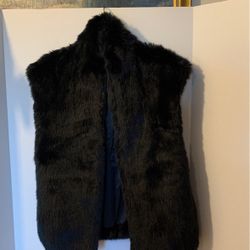 Black faux fur vest Abercrombie & Fitch XS